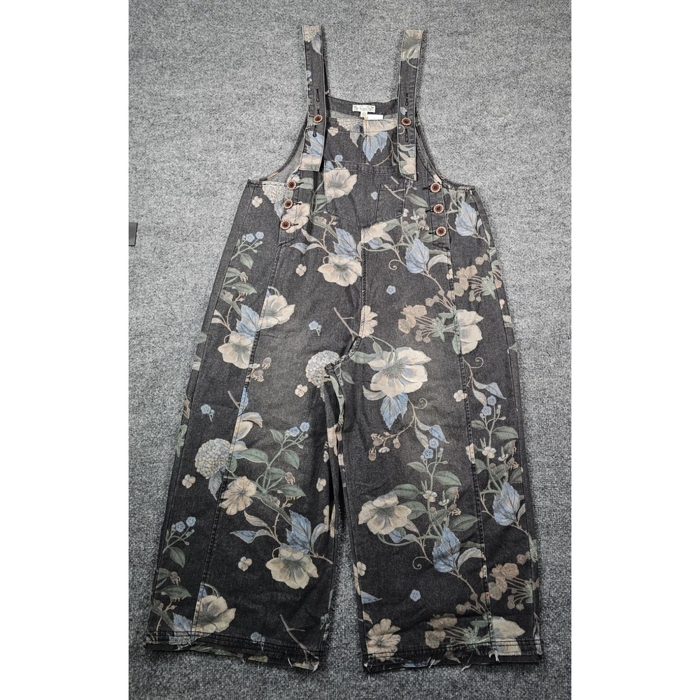 NWT Easel Los Angeles BOHO Women's Floral Wide Leg Overalls Size Small